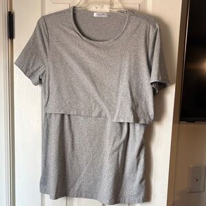 Gray Nursing Top/ Maternity